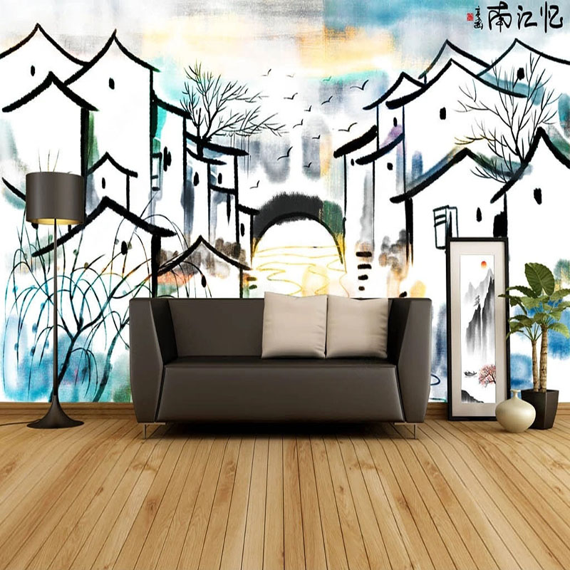 Home Textiles City - Aangepaste muurschildering behang Chinese stijl abstracte