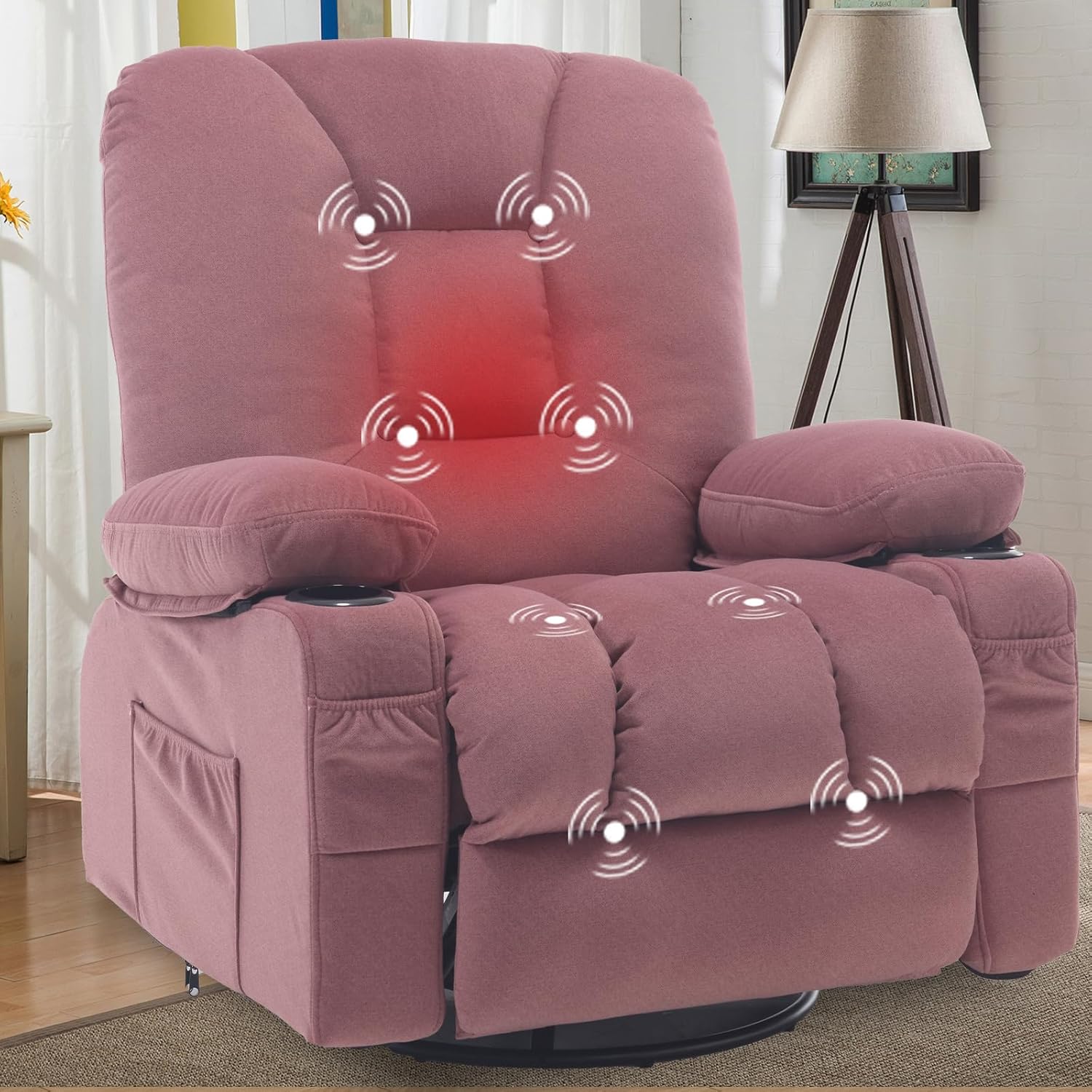 Home Textiles Of Scandinavia - Rocker Swivel Relaxfauteuil met massage, warmtefunctie,
