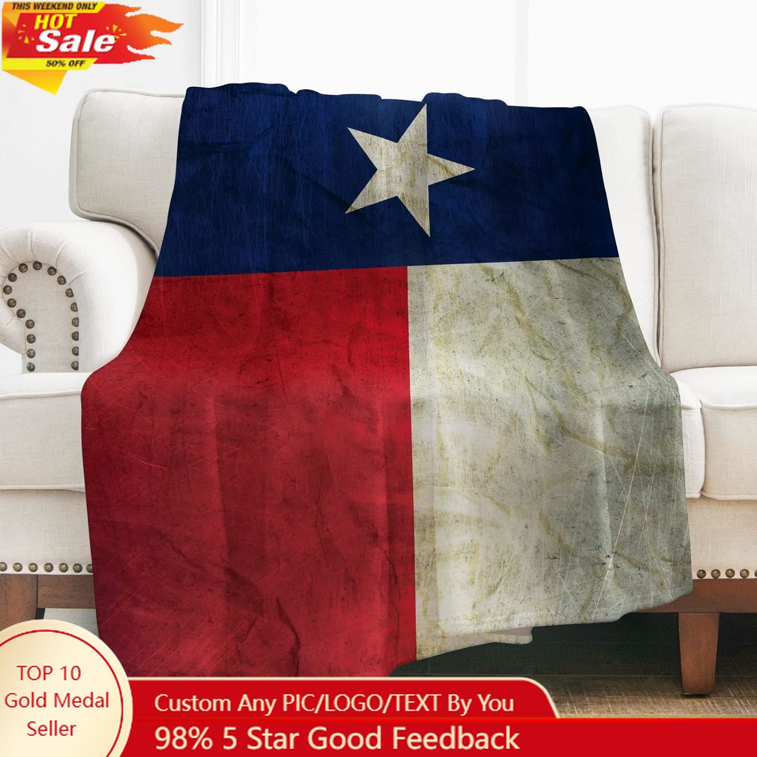 Home Textiles & Furnishings - Levens Texas Vlag Gooi Deken Cadeaus