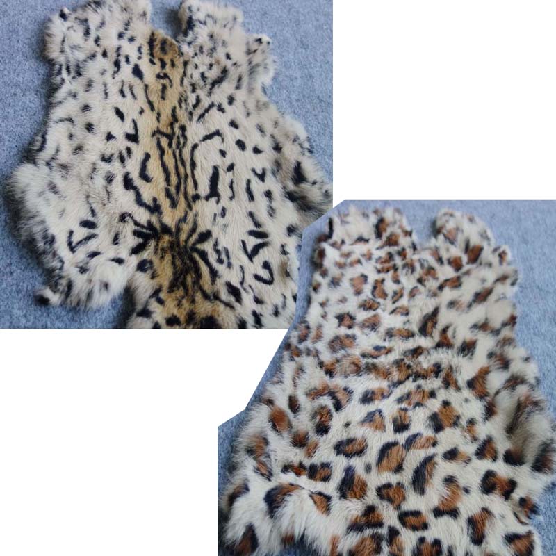 Home Textiles Sale - 1Pc Natuur Real Konijnenbont Luipaard Print