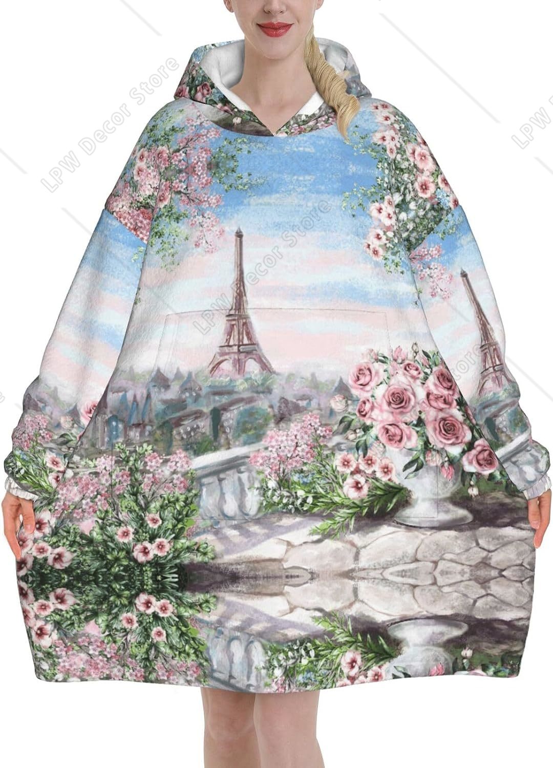 Home Textiles Paris - Tower Paris Print Dekenhoodies voor dames