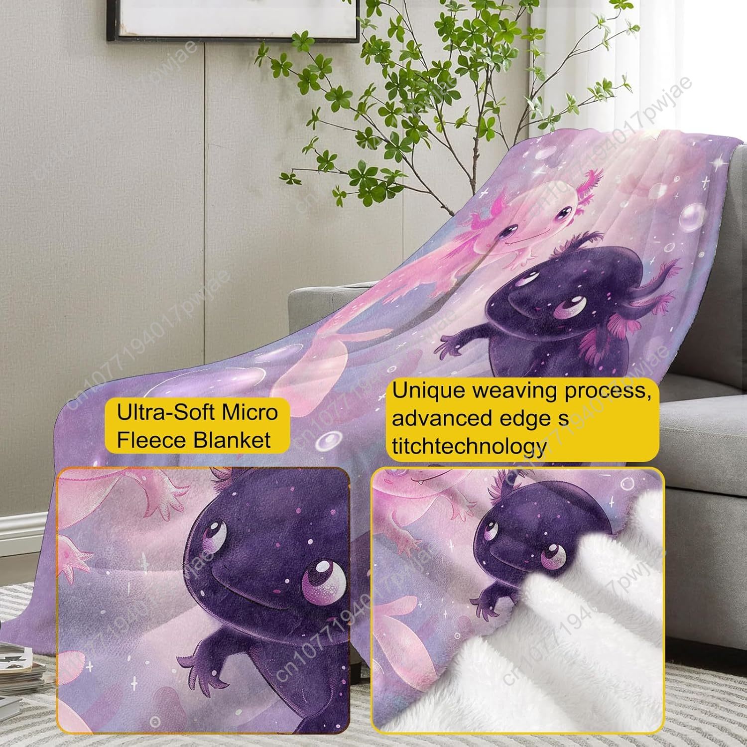Axolotl Deken Schattig Axolotl - Home Textiles & Furnishings recensie en prijs
