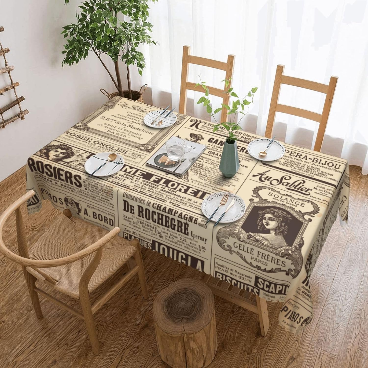 Vintage Parijs Frankrijk krant - Home Textiles Paris recensie en prijs
