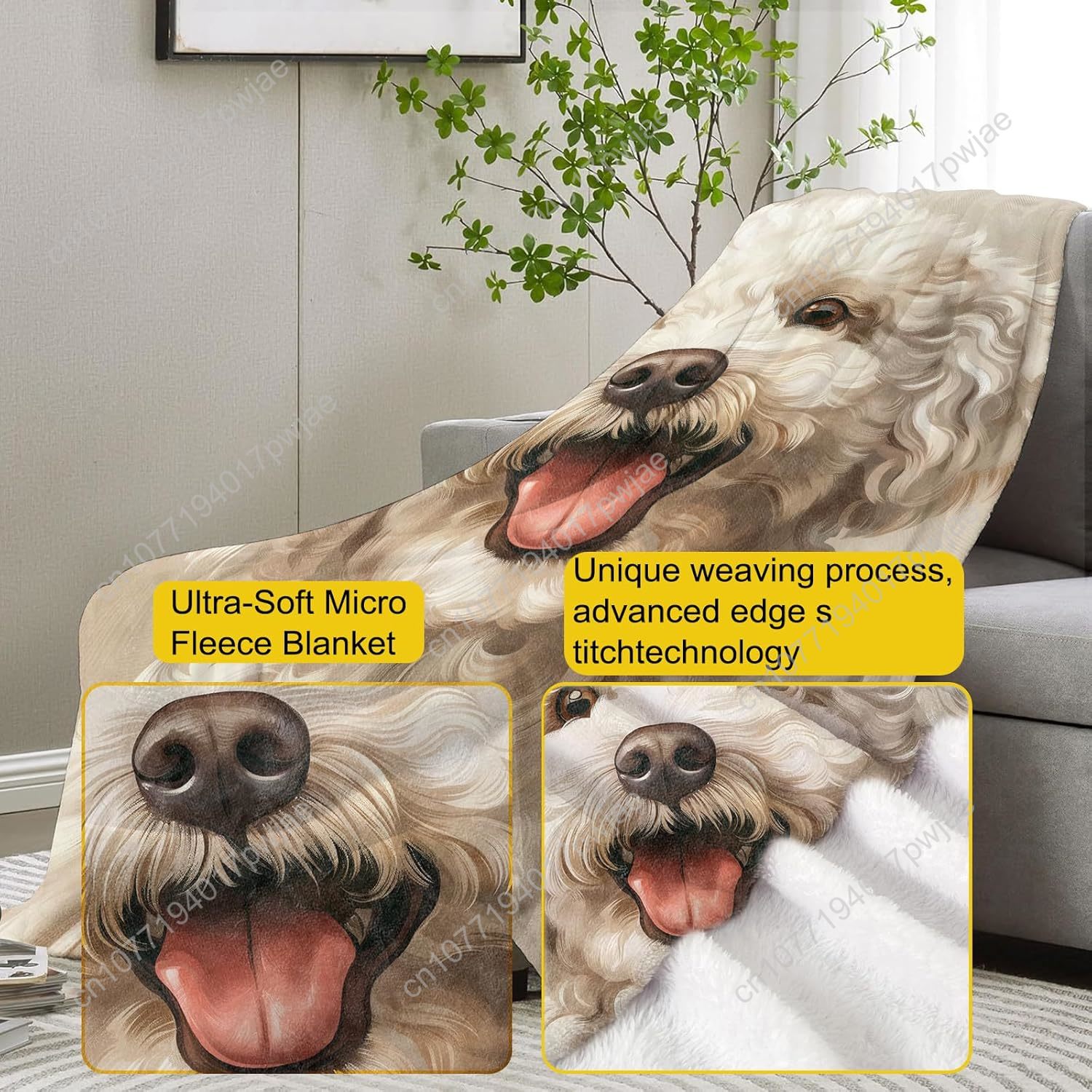 Vrolijke poedelportretdeken Re - Home Textiles & Furnishings recensie en prijs
